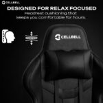 CELLBELL Transformer Lite Gaming Chair – Ergonomic High Back Racing Style Gamer Chair, 1D Adjustable Armrest, Tilt Mechanism, Leather Reclining Office Chair (Black) – 3-Year Brand Warranty - Image 4