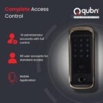 Quba QDOT Digital Rim Lock | 4-Way Access Smart Security | Black | Bluetooth RFID & Fingerprint with OTP & Dual Authentication | 2 Keys & 100 Users | Free Installation | 2 Year Warranty - Image 4