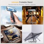 BROLAVIYA 3-in-1 Foldable Adjustable Height Magnetic Aluminum Stand, Compatible with Phones, Tablets and Laptops, Offers 8 Height Adjustment Settings, Portable Desktop Holder - Image 5