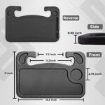 Qshare Multifunctional Car Tray Stand - Steering Wheel Food & Laptop Tray with Drink Holder Desk Organizer for Car & Truck, Portable Front Seat Workstation for Eating, Writing & Working (Black) - Image 4