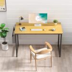 STAR WORK - Vintage Home Office Desk, Modern Industrial Simple Style Computer Desk, Workstation, Sturdy Writing Desk with Storage Bag and Hook (30"(H) X32"(W) X19"(D) in (Small)) - Image 3
