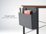 STAR WORK - Vintage Home Office Desk, Modern Industrial Simple Style Computer Desk, Workstation, Sturdy Writing Desk with Storage Bag and Hook (30"(H) X32"(W) X19"(D) in (Small)) - Image 4