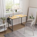 STAR WORK - Vintage Home Office Desk, Modern Industrial Simple Style Computer Desk, Workstation, Sturdy Writing Desk with Storage Bag and Hook (30"(H) X32"(W) X19"(D) in (Small)) - Image 5