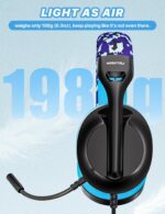 S30 Gaming Headset with Microphone,198g Lightweight Design, Wired Gaming Headphones for Xbox, Xbox Series X|S, PS5, PS4, Switch, PC, Noise Cancelling Mic, Soft Earmuffs (Blue) - Image 3