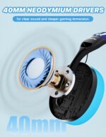 S30 Gaming Headset with Microphone,198g Lightweight Design, Wired Gaming Headphones for Xbox, Xbox Series X|S, PS5, PS4, Switch, PC, Noise Cancelling Mic, Soft Earmuffs (Blue) - Image 4