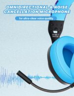 S30 Gaming Headset with Microphone,198g Lightweight Design, Wired Gaming Headphones for Xbox, Xbox Series X|S, PS5, PS4, Switch, PC, Noise Cancelling Mic, Soft Earmuffs (Blue) - Image 5