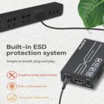 150M HDMI Extender Over Cat5/6E,1080P 60Hz HDMI Extender Over Cat-5 RJ45 Cable Transmitter Receiver Long Range up to150m Support 4kx2k 3D for Computer, HDTV etc. (Black) - Image 8