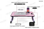 SPHENI Wood Smart Multipurpose Foldable Laptop Table with Cup Holder, Study Table, Bed Table, Breakfast Table, Foldable and Portable/Ergonomic & Rounded Edges/Non-Slip Legs (UNICORN*NEW) - Image 3
