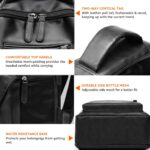 Amazon Basics Leather Laptop Backpack (15.6 Inch) | Water Resistant | Large Storage Compartments | Breathable Shoulder Straps | for Office, Travel or College (Black) - Image 4