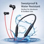 Original 360° Audio Compatible with OnePlus Z3 Wireless Earphones Heavy Bass – Bluetooth Neckband with Mic 12.4mm Drivers IP55 for Music Lovers (RED) XC93 - Image 4