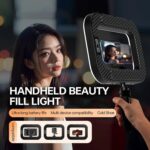 GIFTMAX YM200 Rechargeable Handheld RGB Camera Ring Light & Stabilizer Kit – 20W LED Fill Light (2500K-8500K) for Live Streaming, Video Recording & Selfies - Image 5