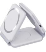 3-in-1 Wireless Charging Pad, White, Magnetic Charger with USB Cable, Multi-Device Charging - Image 3