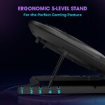 EvoFox Blizzard 2 Xtreme Laptop Cooling Pad | Dual Semiconductor Plates, 2x140 mm Fans, RGB Lighting, Digital Display & Roller Control, 5-Level Stand, USB Extender & Phone Holder, Upto 15” Laptops - Image 6