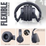 CLAW SM70 Studio Monitoring DJ Headphones, Wired Foldable Over-Ear with 40mm Neodymium Drivers, 4m Coiled Cable, 3.5mm to 6.35mm Adapter & Carrying Pouch – Ideal for Mixing & Recording| Black - Image 6