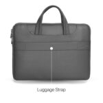 Vaku Luxos® DA Italiano 14 Inch Laptop Bag Leather Collection Messenger Organizer Shoulder Sling Office Bag for Men & Women for Laptop and up to MacBook 15" (Grey) - Image 4