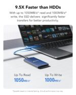 Lexar ES3 1TB External SSD, USB 3.2 Gen2 Portable SSD, PSSD Up to 1050MB/s Read, 1000MB/s Write, External Solid State Drive Compatible with iPhone 16/15 Series/Mac/PS5/XBOX/Laptop/PC, Blue - Image 4