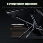 Aluminium Alloy Folding and Height Adjustable Stand Compatible with Laptop, Mobile and iPad, with Magnetic Feature for iPhone, Titanium Grey, Anodized Finish - Image 6