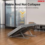BESTOR Laptop Stand Foldable Height Adjustable Laptop Stand,Aluminum Cooling Portable Laptop Tables and Suitable for All Laptops & MacBooks (Black -1) - Image 4