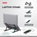 BESTOR Laptop Stand Foldable Height Adjustable Laptop Stand,Aluminum Cooling Portable Laptop Tables and Suitable for All Laptops & MacBooks (Black -1) - Image 5