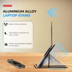 BESTOR Laptop Stand Foldable Height Adjustable Laptop Stand,Aluminum Cooling Portable Laptop Tables and Suitable for All Laptops & MacBooks (Black -1) - Image 8