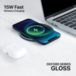 eller santé® 15W Wireless Charger Oxford Fast Charging Pad PD Qi-Certified Type C Cable for 17/17 Air/17 Pro/17 Pro Max, iPhone 16/16 Plus/16 Pro/Max, iPhone 15/14/13/12/11 Series- Black - Image 6