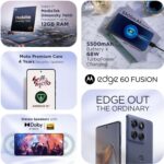 Motorola Edge 60 Fusion 5G (Pantone Slipstream, 8GB RAM, 128GB Storage) | 6.67" Curved 1.5K pOLED Display | 50MP+13MP Rear | 32MP Front | Dimensity MediaTek 7400 | 5500mAh Battery + 68W Turbo Charger - Image 4