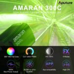 Aputure amaran 300c Video Lighting,300W RGBWW Full Color Bowens Mount LED Video Light,CCT 2,500K~7,500K 26,580 lux @ 1m APP Control Continuous Lighting for Photography, Studio Light - Grey - Image 4