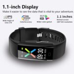 CALMORA F71 Smart Fitness Tracker Band, 1.1-Inch IPS Display, Heart Rate and SpO2 Monitor, IP67 Waterproof, 50 Sports Modes, Black - Image 3