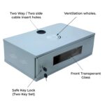 GEM Vision 2U Metal Rack for DVR/NVR/Network Switches – Lockable, Glass Front, Ventilated with Top & Side Airflow, 2-Way Cable Management Holes – 490x300x160mm Secure Equipment Cabinet - Image 3