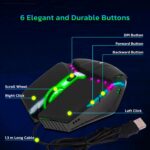 Ant G20 Gaming Mouse, Wired Mouse with RGB Backlit and Adjustable DPI, Ergonomic Office Laptop Mouse, Computer Gamer Mouse with 7 Responsive Buttons for Windows/Mac/Linux/Chrome - Image 7