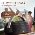 GOBOULT Bassbox Q30 Bluetooth Speaker with 30 Watt BoomX Audio,16Hrs Playtime, Type-C Charging, AUX/TF Card/USB & Bluetooth 5.4, Dual Radiator, Portable Speaker (Grey) - Image 5