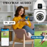 DDLC 4MP HD Dual Lens WiFi Bulb Camera, with 360° PTZ Rotation, IR + Color Night Vision, Two-Way Audio, 4X Digital Zoom, Motion Detection, and Remote Viewing (Double Screen) (Dual Lens Light Bulb) - Image 5