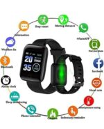 Smart Fitness Watch, Black, Heart Rate Monitor, Sleep Tracker, IP67 Waterproof, Touch Screen, 3.3 cm Display - Image 3