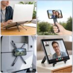 ESCUCHA Adjustable Laptop Stand for Desk, MagSafe Compatible Portable Foldable Computer Riser for MacBook, iPhone, iPad, Tablet - Lightweight Aluminum, Perfect for Office, Home, Traveling - Image 3