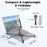 ESCUCHA Adjustable Laptop Stand for Desk, MagSafe Compatible Portable Foldable Computer Riser for MacBook, iPhone, iPad, Tablet - Lightweight Aluminum, Perfect for Office, Home, Traveling - Image 6