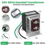 Doorbell Transformer 24V 40VA for Ring Video Doorbells, Hardwired Door Chime Transformer Power Supply, Compatible with Ring, Nest Hello, Wyze and Eufy Video Doorbells - Image 4