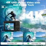 4K Digital Camera for Photography & Video: 64MP Vlogging Camera with 2.8”180° Flip Screen, Autofocus, 16X Digital Zoom, 32GB Card, Compact Point & Shoot Travel Camera for Beginners & Teens - Image 3