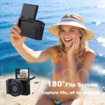 4K Digital Camera for Photography & Video: 64MP Vlogging Camera with 2.8”180° Flip Screen, Autofocus, 16X Digital Zoom, 32GB Card, Compact Point & Shoot Travel Camera for Beginners & Teens - Image 5