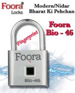 Foora Bio-46 Smart Lock Fingerprint Biometric Pad Lock 10 Fingerprint User with 2 Admin Waterproof (Silver Finish) (Fingerprint Biometric Padlock) - Image 5