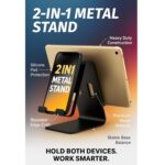 2 in 1 Universal Mobile Tablet Stand | Metal Mobile Stand | Tablet Stand for Table & Desk | Mobile Phone Holder Stand | Smart Gadgets for Home Office | iPad Stand Holder,1 pic - Image 7
