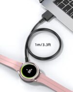 Charger for Samsung Watch Compatible with Galaxy 7/6/6 Classic/5/5 Pro/4/4 Classic/3/Active Ultra/FE Watch-Charger USB Magnetic Charging-3.3ft/1m - Image 5