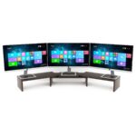 BLUEWUD Festvi Triple Monitor Stand & Computer PC Screen Height Riser Gaming Desk for Table Home & Office for Living Room Home Furniture (Wenge) - Image 4
