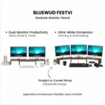 BLUEWUD Festvi Triple Monitor Stand & Computer PC Screen Height Riser Gaming Desk for Table Home & Office for Living Room Home Furniture (Wenge) - Image 6