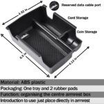 TACOBRO Center Console Organizer Tray Compatible with Jeep Compass 2022 2023 2024 2025 Accessories Insert Armrest Glove Box Secondary Storage Divider ABS Materials?Black - Image 3
