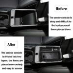 TACOBRO Center Console Organizer Tray Compatible with Jeep Compass 2022 2023 2024 2025 Accessories Insert Armrest Glove Box Secondary Storage Divider ABS Materials?Black - Image 6
