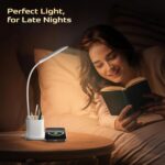 Mobilla MCharge Lumina | 15W Wireless Charger with Table Lamp | Touch Sensor | Flexible Neck | 3 Lighting Modes | Pen Stand | Night Lamp | Advanced Safety | Strong Magnet (White) - Image 9
