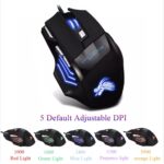 Wired RGB Gaming Mouse with 7 Programmable Buttons, 5500 DPI Adjustable Laser Sensor, 5-Color Breathing Light, Black - Image 4