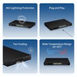 16 Port 2.5G Network Ethernet Switch, 16 x 2.5Gb RJ-45 Ports, 4 x 10G SFP Slots, Desktop/Rack Mount, Metal Case Fanless Unmanaged - Image 7