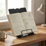 oddpod™ A4 Big Size Adjustable Folding Hands-Free Elegant Metal Stand for Book Reading, Laptop, Tablets for Office, Home, Student Document, Cookbook, Textbook - Black - Image 6