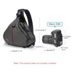 K1 Camera Bag Sling Shoulder Bag Camera Case Waterproof with Rain Cover Tripod Holder, Compatible for Mirrorless/DSLR/SLR Cameras and Accessories Shoulder Camera Bag- Grey - Image 3